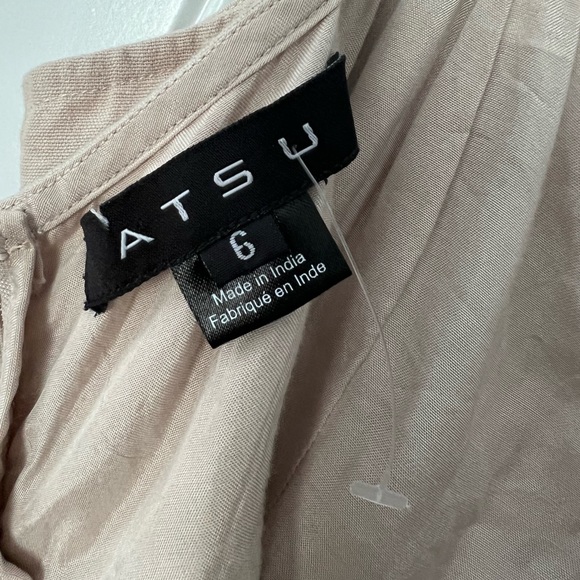 ATSU Summer Ruched MIDI Dress beige size 6 - Picture 10 of 10